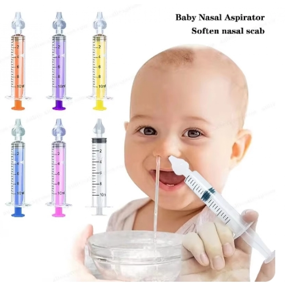 Baby Care Nasal Aspirator Professional Syringe Rhinitis Irrigator Infant Nose Clean Rinsing Device Reusable Silicone Suction Tip