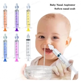 Baby Care Nasal Aspirator Professional Syringe Rhinitis Irrigator Infant Nose Clean Rinsing Device Reusable Silicone Suction Tip