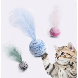 Cat toy Ball Feather Funny Cat Toy Star Ball Plus Feather Foam Ball Throwing Toys Interactive Plush Toys Pet Supplies katten toy