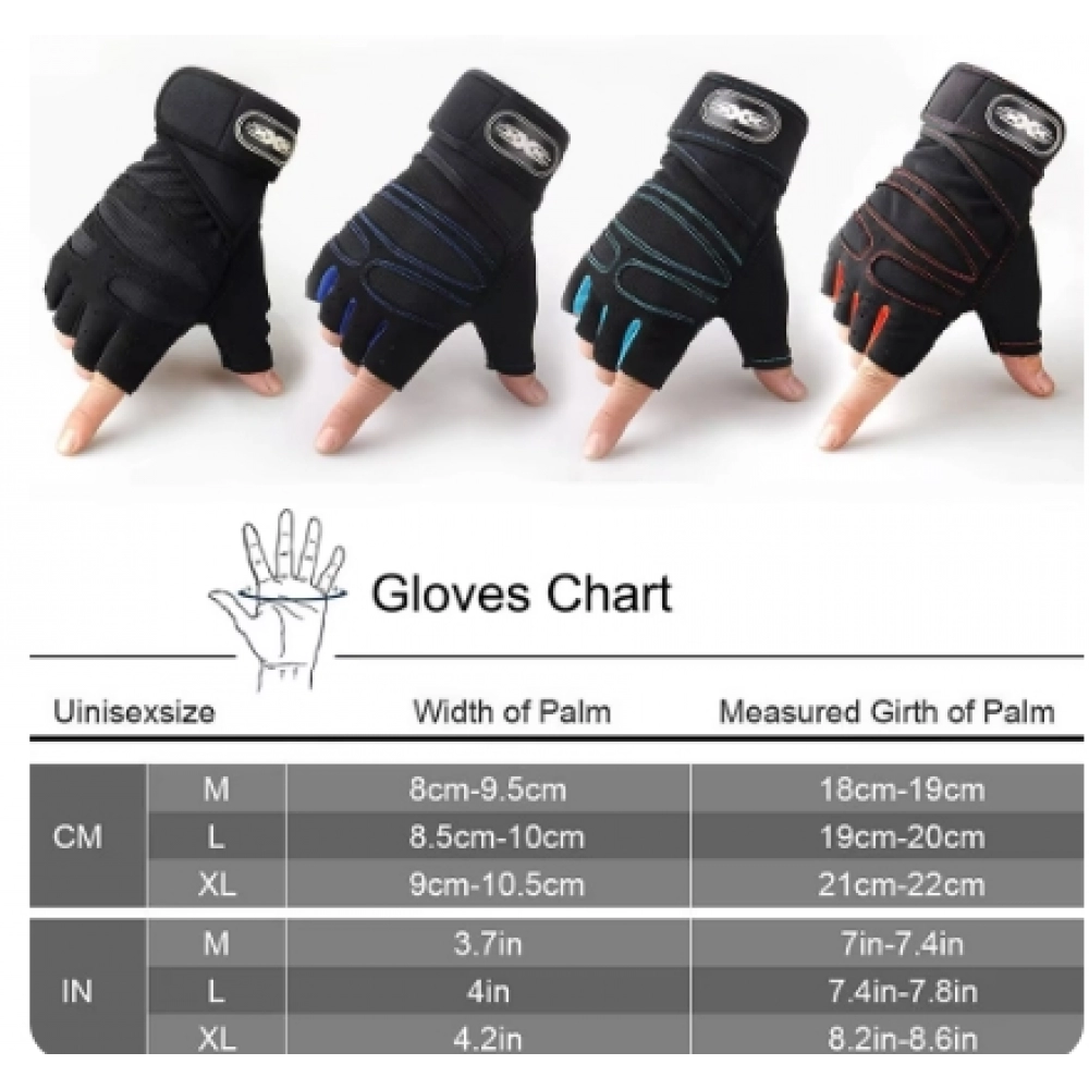 Workout Gloves for Men Women Weight Lifting Half Finger Glove with Wrist Wrap for Gym Sport Training Bicycle Motorcyclist Glove